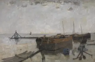 The Cemetery, by Richard Baseleer, oil, 1912
