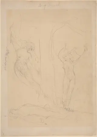 The Daughter of Men Becomes a Siren, by William Blake, graphite, 1826
