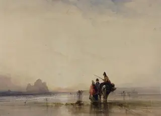 Low Tide, by Henry Bright, watercolor, 1841