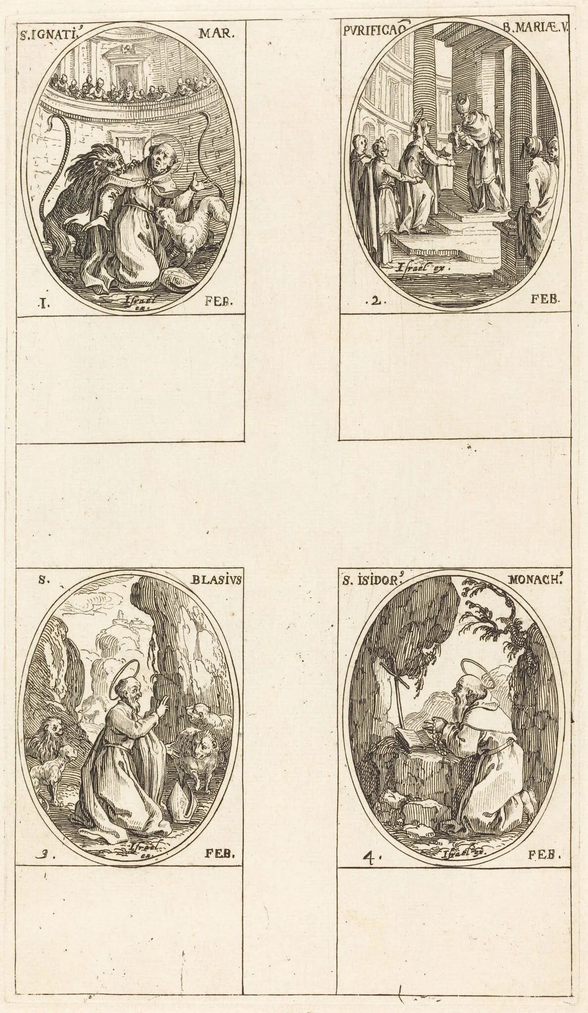 St. Ignatius; Purification of the Virgin; St. Blaise; St. Isidore, detail