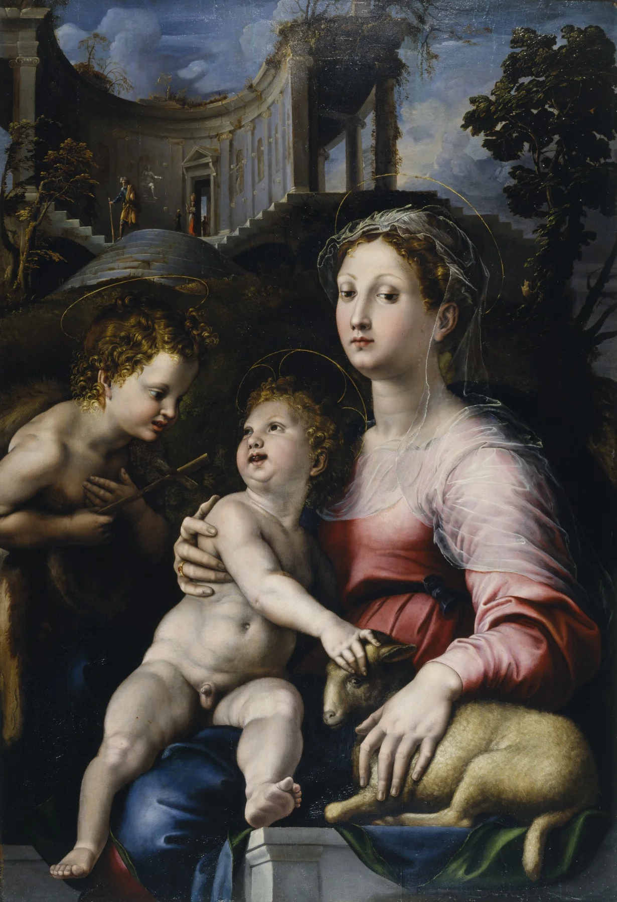 The Madonna and Child with Saint John the Baptist, detail