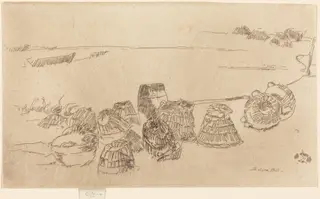 Lobster-Pots, by James McNeill Whistler, ink, 1880