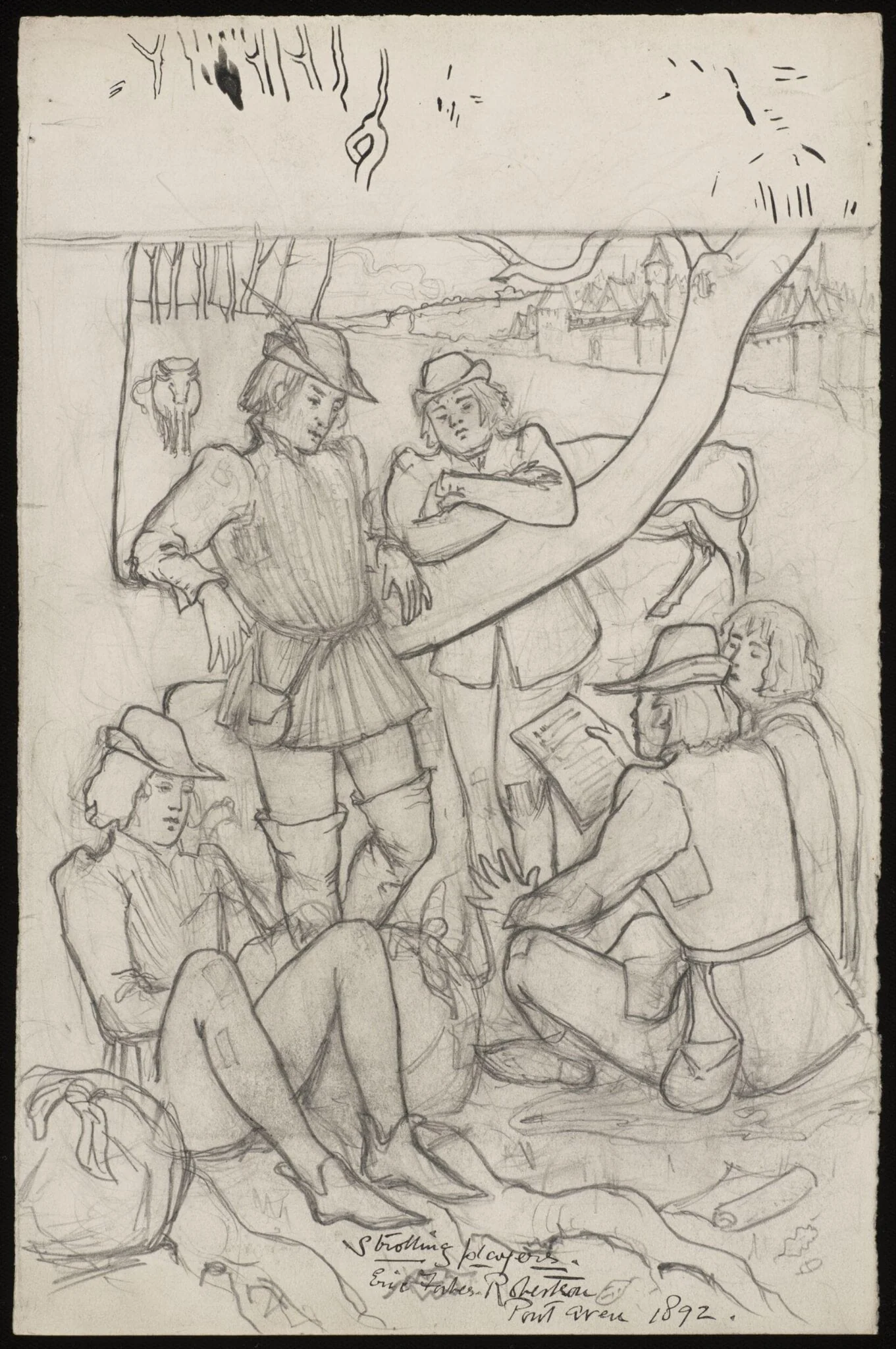 Strolling Players, detail