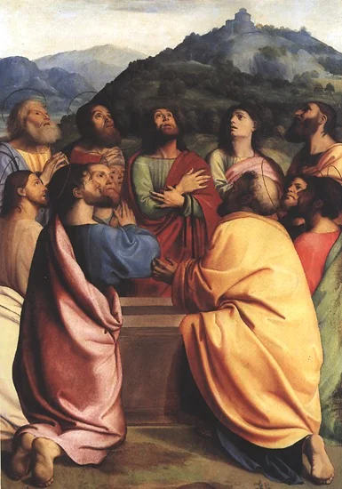 Die Apostel am Grabe der Maria, detail
