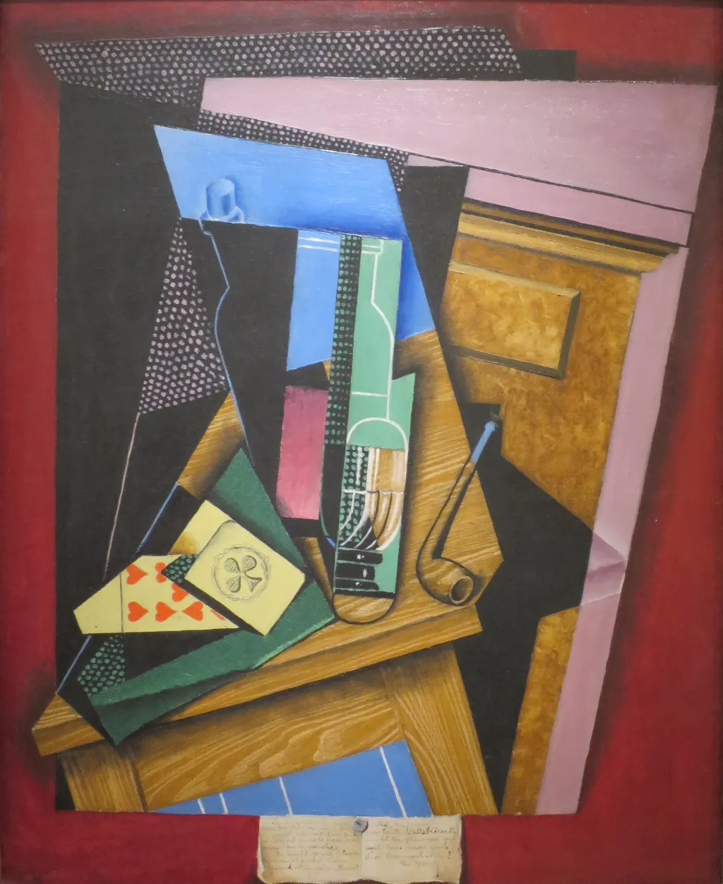 Still Life with a Poem, by Juan Gris, oil, 1915