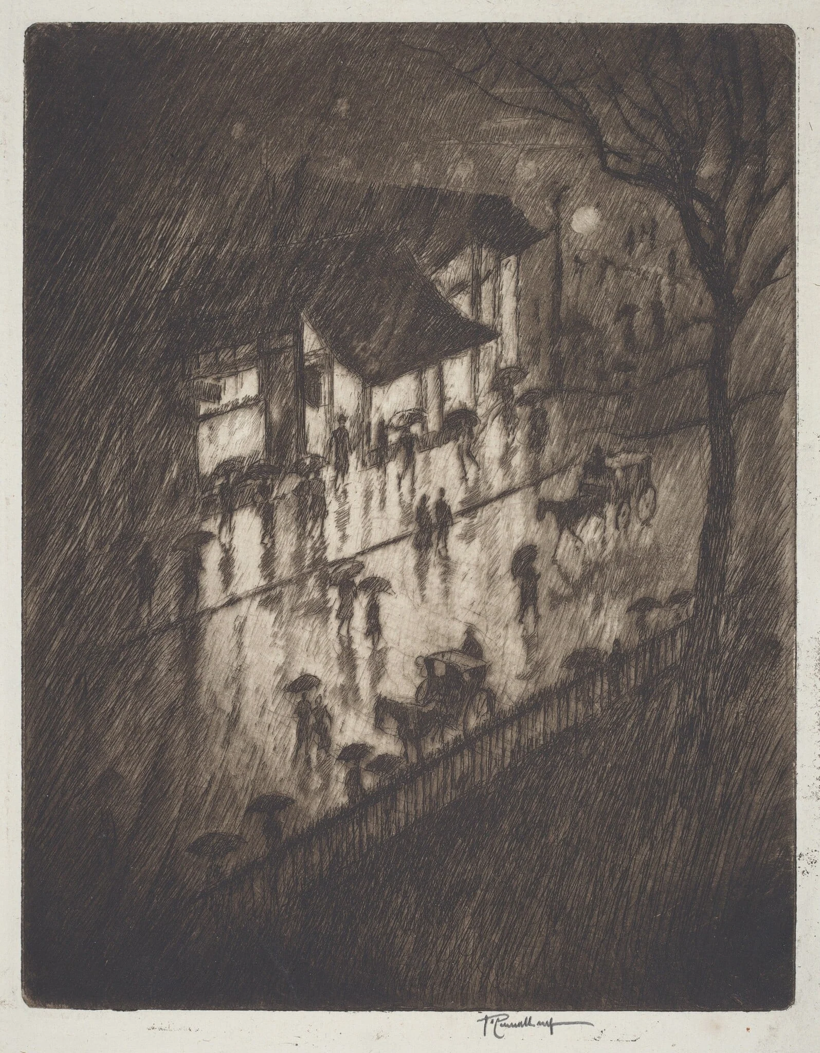 Rainy Night, Charing Cross Shops, detail