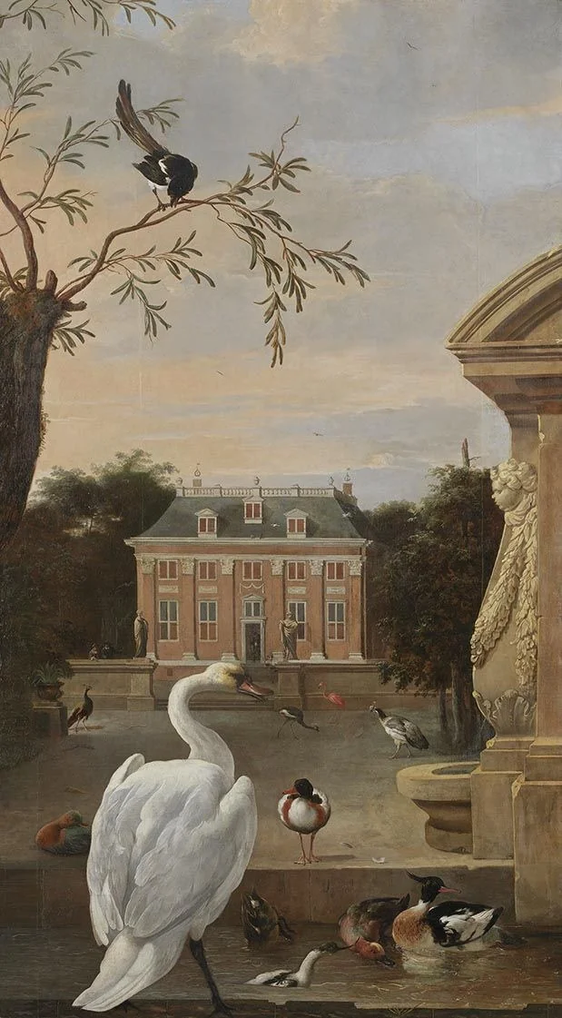 Vogelpark mit Ansicht des Landsitzes Driemond, detail