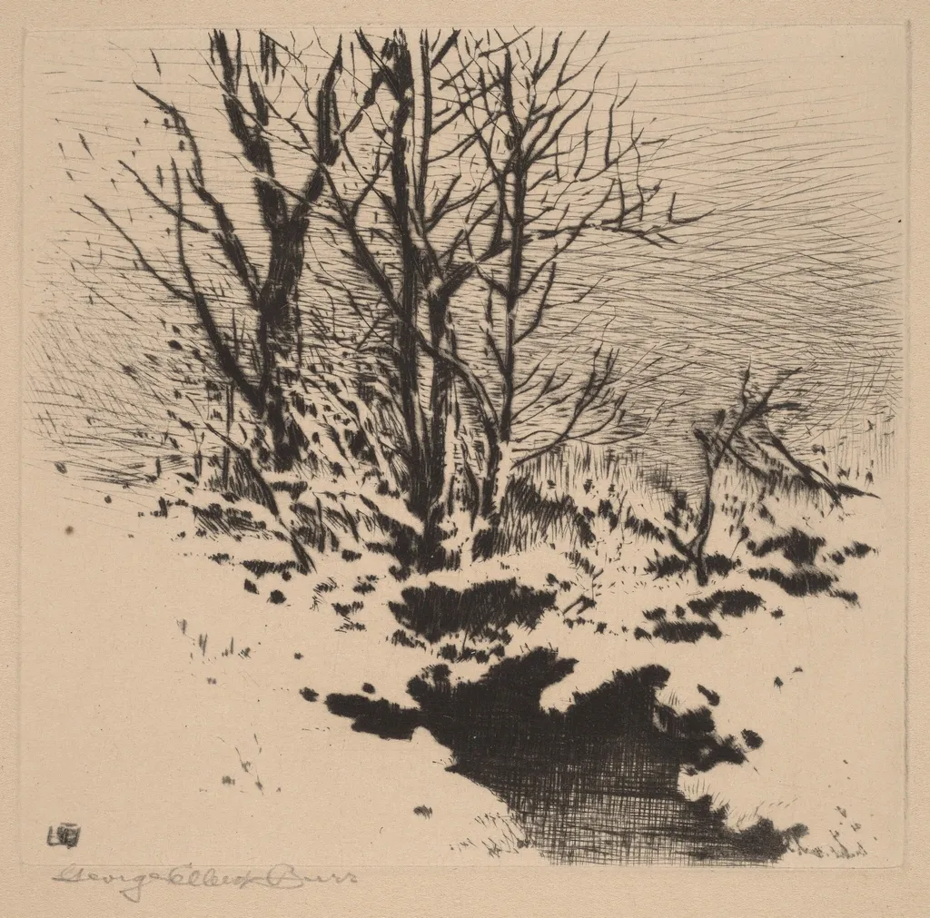 The First Snow (no.2), by George Elbert Burr, ink, 1926