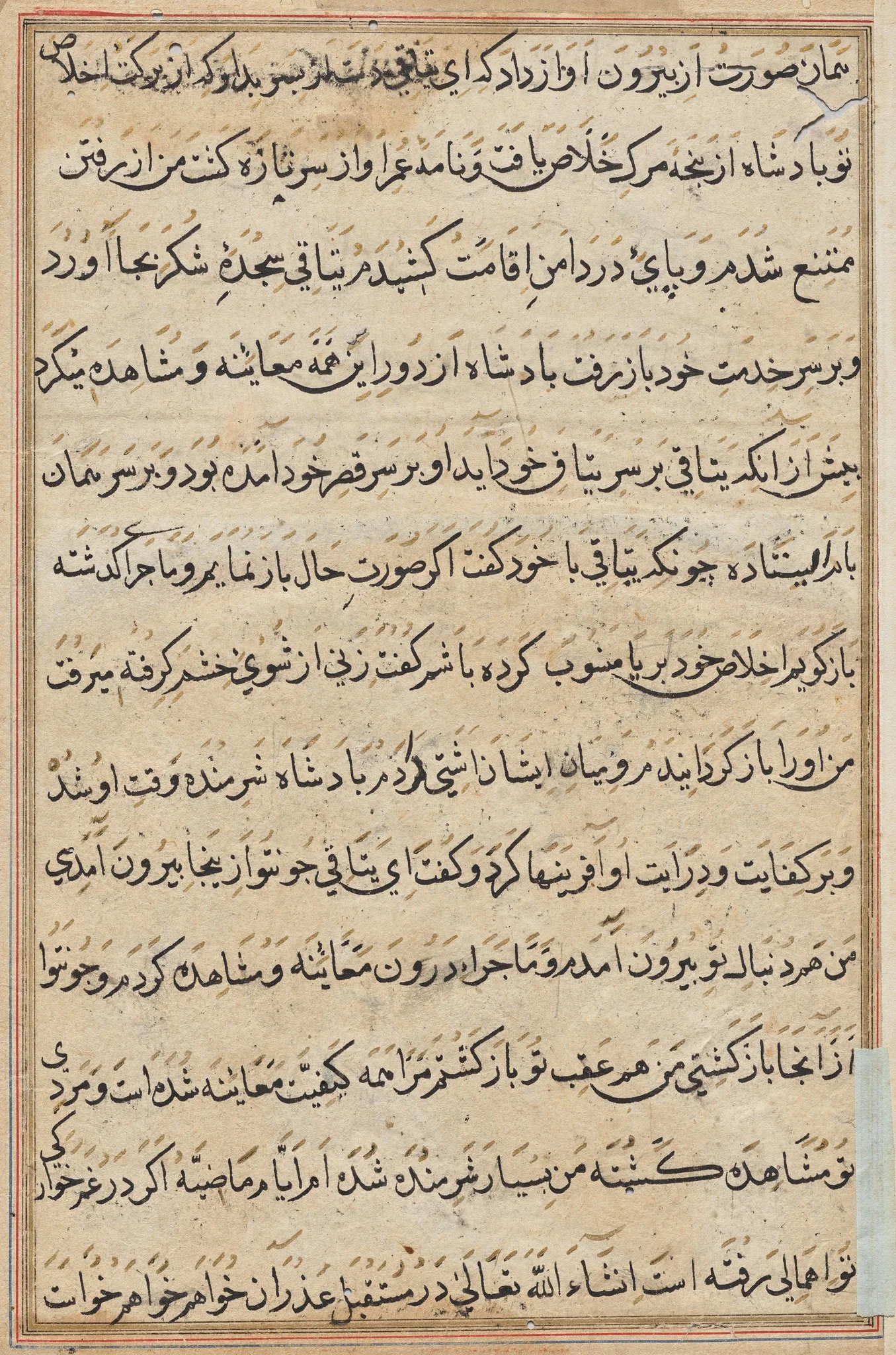 Page from Tales of a Parrot (Tuti-nama): text page, detail