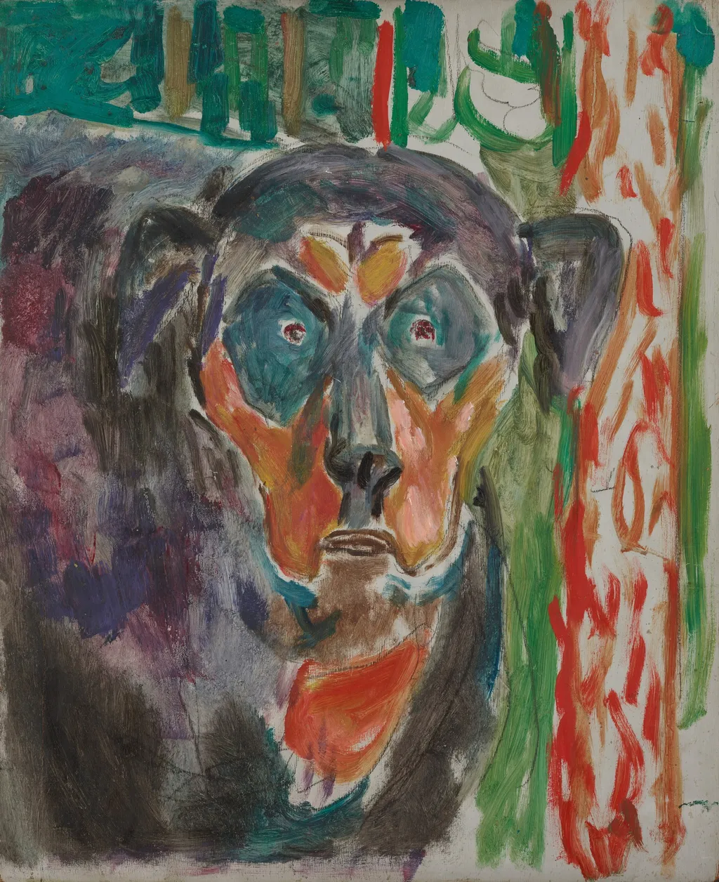 Dog's Head, by Edvard Munch, oil, 1942
