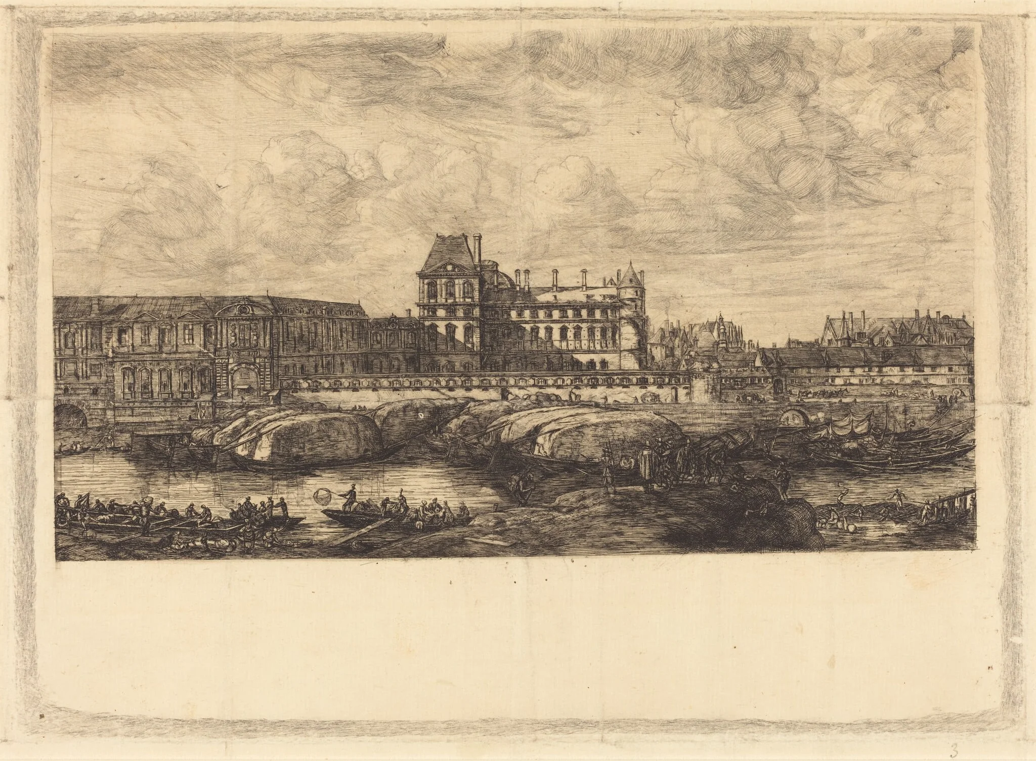 L'ancien Louvre d'après une peinture de Zeeman, 1651 (The Old Louvre, from a Painting by Zeeman, l651), detail