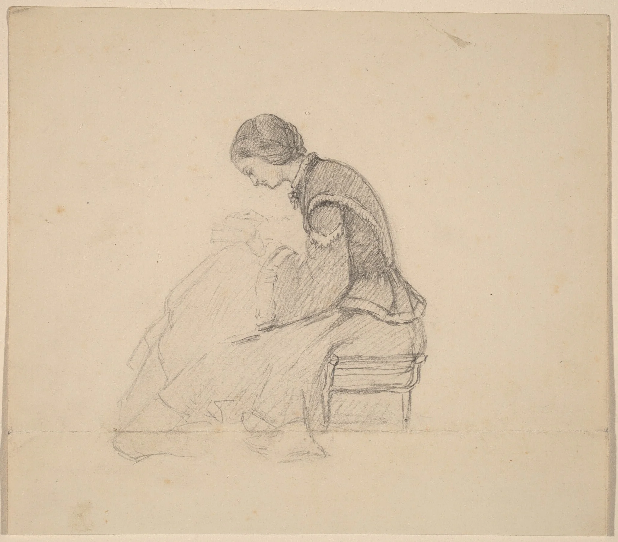 Study of a Girl Reading, detail