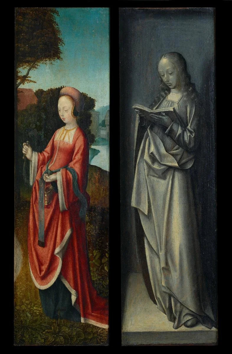 Rechter Flügel: St. Martha. Aussenseite: Verkündigungsmaria, detail