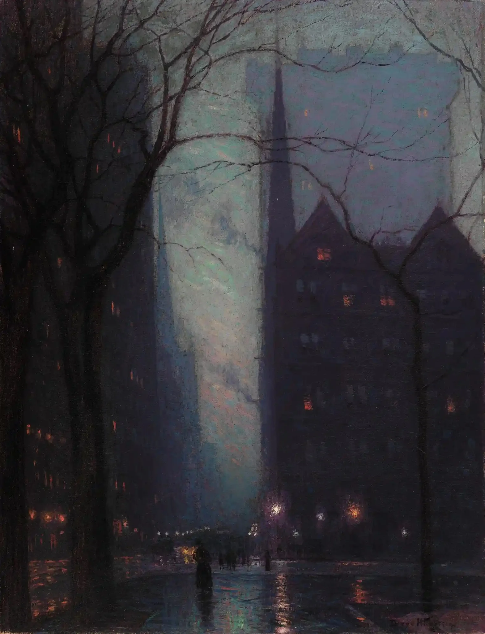 Fifth Avenue at Twilight, detail