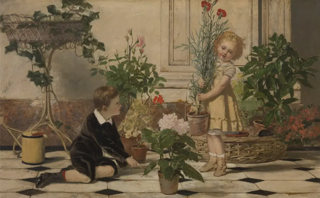 Two Children, by Jan Verhas, oil, 1873