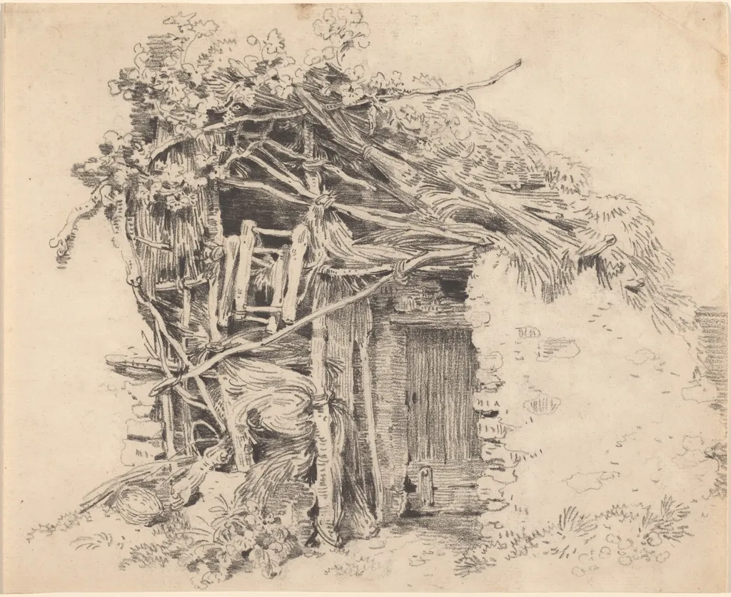 Corner of a Rustic Barn, by Sigmund Freudenberger, chalk, 1770