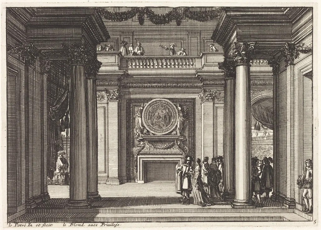 Fireplaces and Other Interior Decorations, by Jean Lepautre, ink, 1650