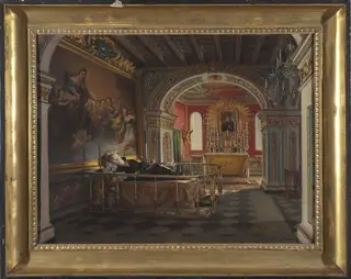Interior of the chapel of Saint Stanislaus Kostka in Rome, by Karol Miller, oil, 1900