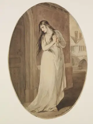 Mrs. Siddons as Jane Shore in Rowe's 'Jane Shore', by William Hamilton, watercolor, 1791