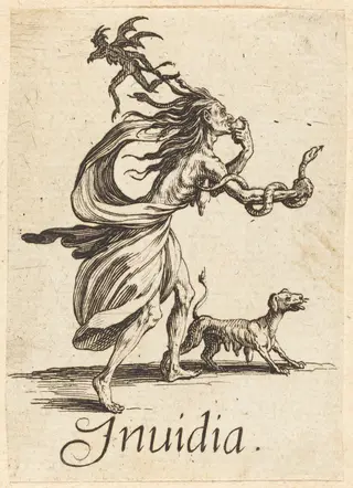 Envy, by Jacques Callot, ink, 1621