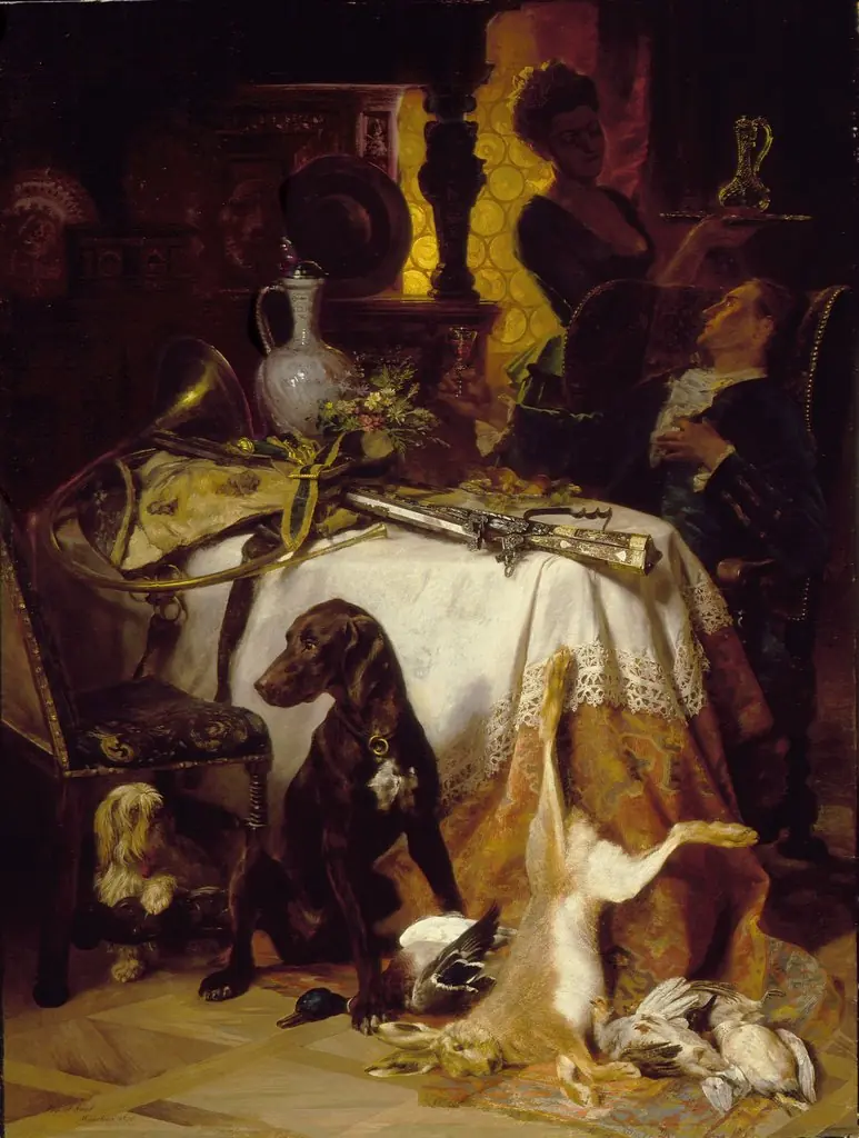 After the Hunt, by David Dalhoff Neal, unspecified, 1870