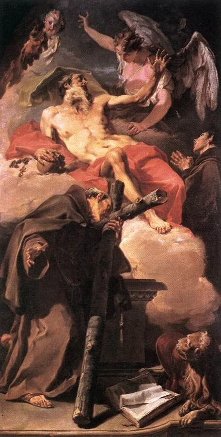 The Apotheosis of Saint Jerome with Saint Peter of Alcántara and Antonino da Patti, detail