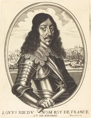 Louis XIII, King of France, by Balthasar Moncornet, ink, 1634