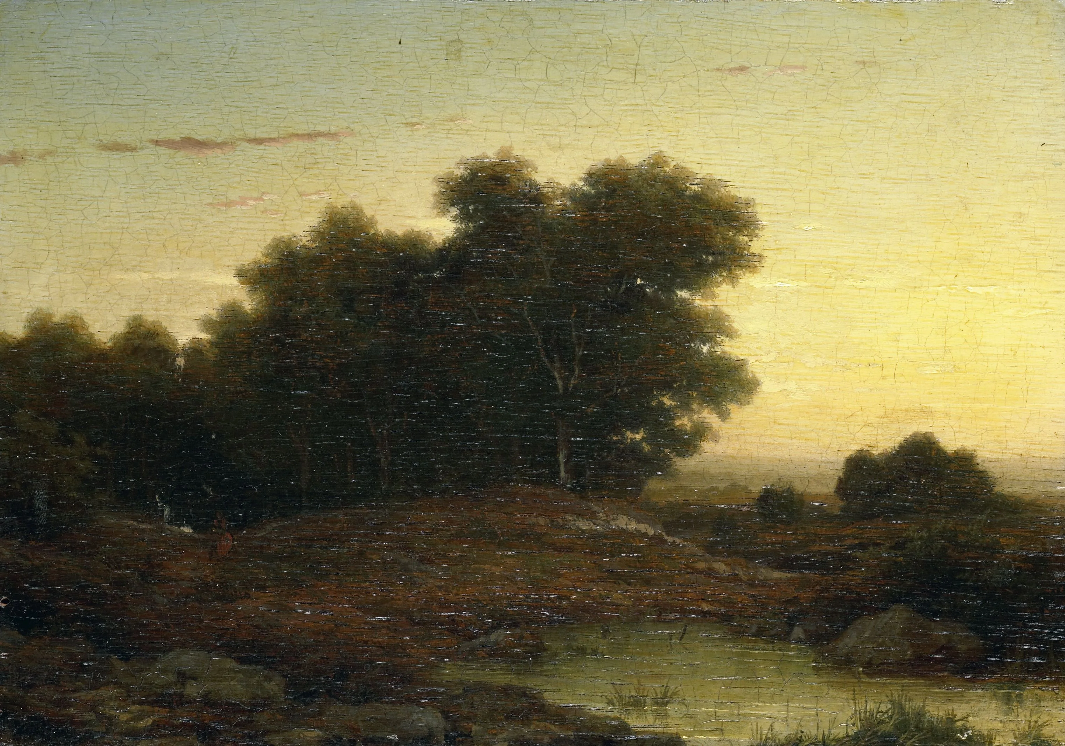 View in the Woods at Sunset, detail