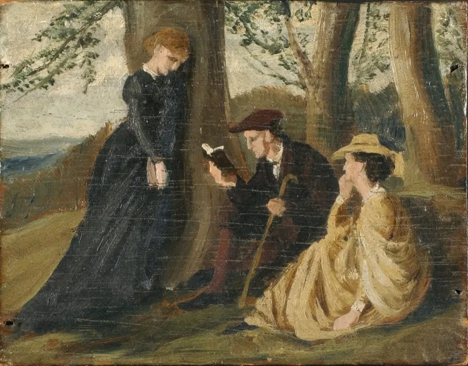 Tennyson reading aloud in a Glade, by 9th Earl of Carlisle, George Howard