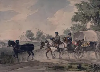 A Belgian Waggon Conveying Wounded from the Field after the Battle of Waterloo