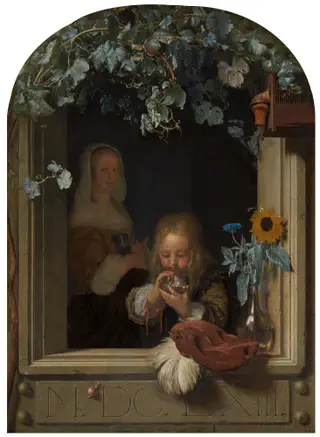 A Boy Blowing Bubbles, by Frans van Mieris the Elder