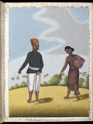 A Brahmin messenger and his wife