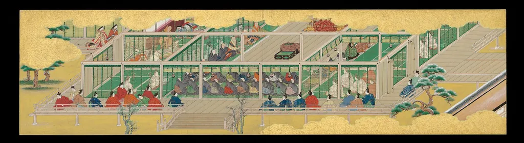“A Branch of Sacred Evergreen” (Sakaki), from the Phantom Genji Scrolls (Maboroshi no Genji monogatari emaki), unspecified, 1650
