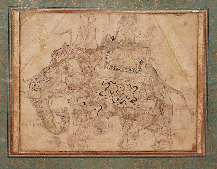 A composite elephant ridden by a prince - 17th century