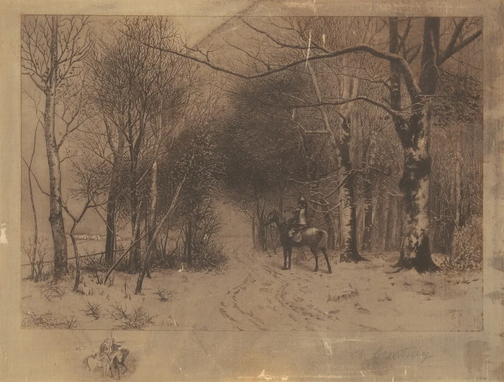 The Bugle Call, by A. Courtney, ink, 1880