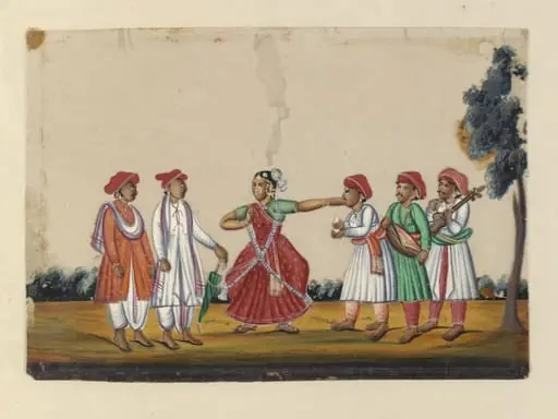 A dancing-girl with musicians