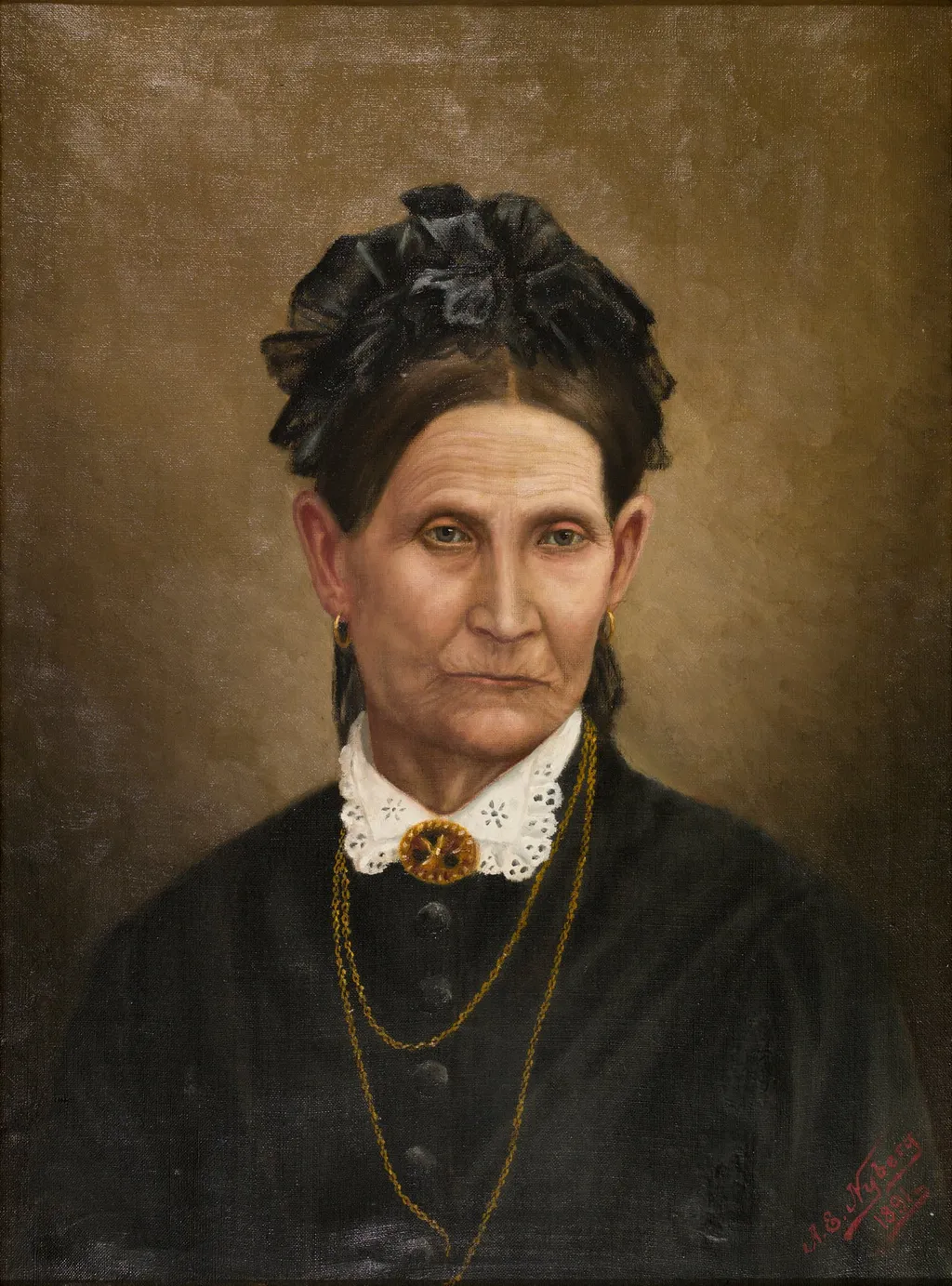 Carolina Holmberg, o.s. Wallenius (1814 - 1881), by A.E. Nyberg