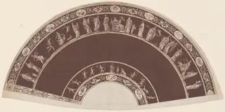 A Fan with Classical Figures Processing to Apollo