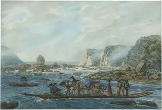 A Ferry Scene on the Susquehanna at Wright's Ferry, near Havre de Grace, by Pavel Petrovich Svinin