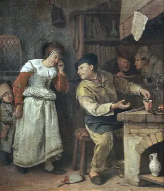 A Goldsmith Melting Down a Woman's Jewellery in the Presence of a Notary, The Alchemist
