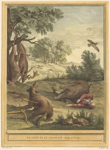 Le loup et le chasseur (The Wolf and the Hunter), by A.-J. de Fehrt