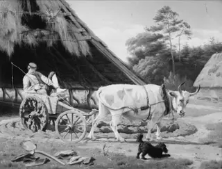 A Kneading Cart outside a Tileworks in Jutland