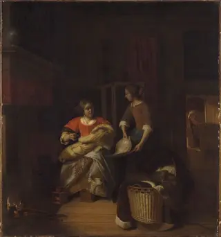 A Lady and a Child with a Serving Maid