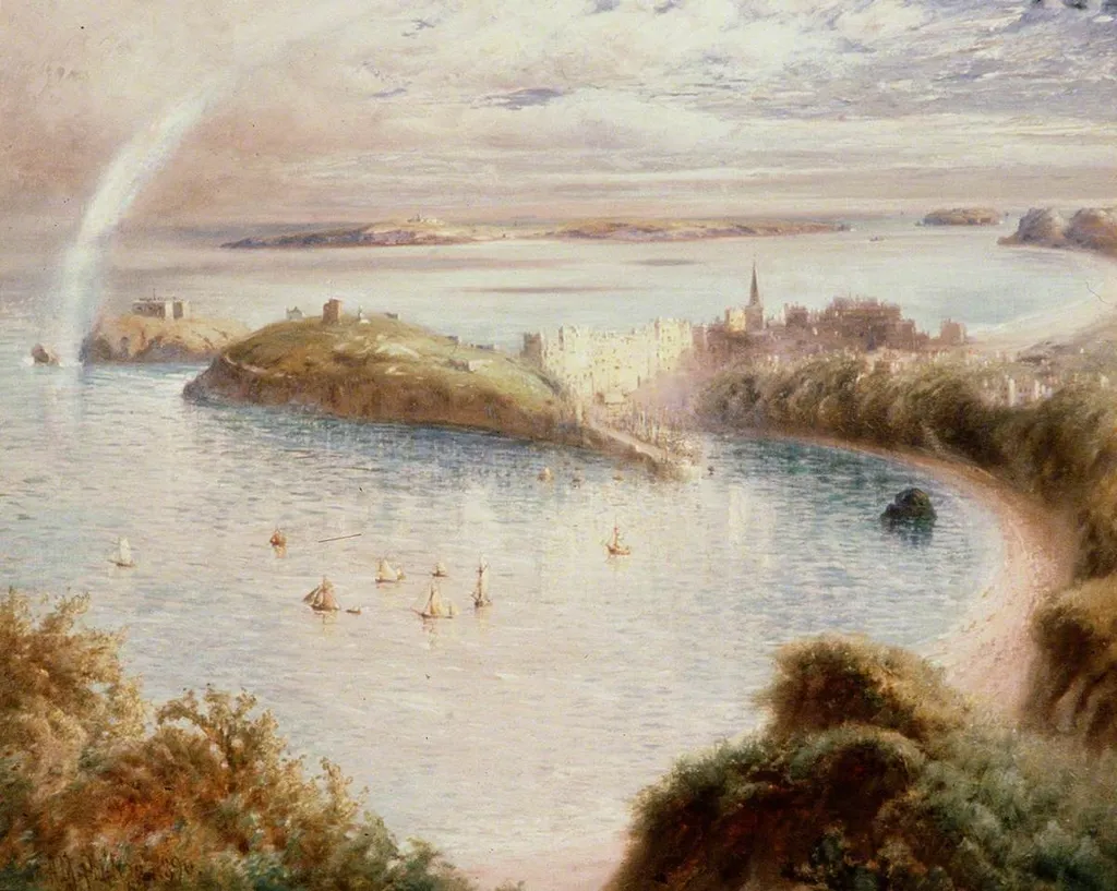 Tenby, by A M Phillips, oil, 1896