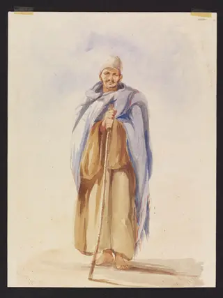 A Man with a Staff, Thebes