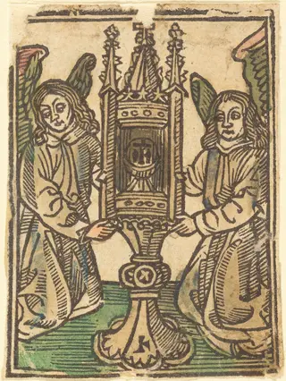 A Monstrance Held by Two Angels