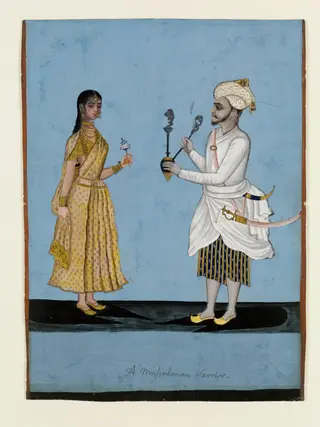 A Muslim warrior and his wife, by Unknown