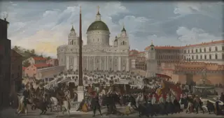 A Papal Procession in Piazza San Pietro in Rome