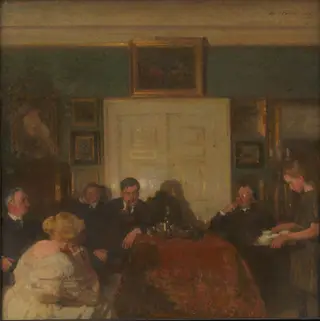 A Party in the Artist's Home, by Julius Paulsen
