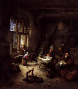 A Peasant Family in an Interior, by Adriaen van Ostade